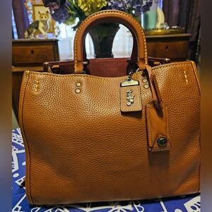 Coach Rogue  Saddle Pebbled Leather NWT
